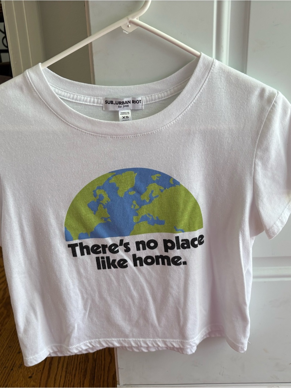 Sub_Urban Riot White Tee with Blue & Green Globe Graphic